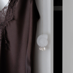 White Quartz Spiral Necklace Silver